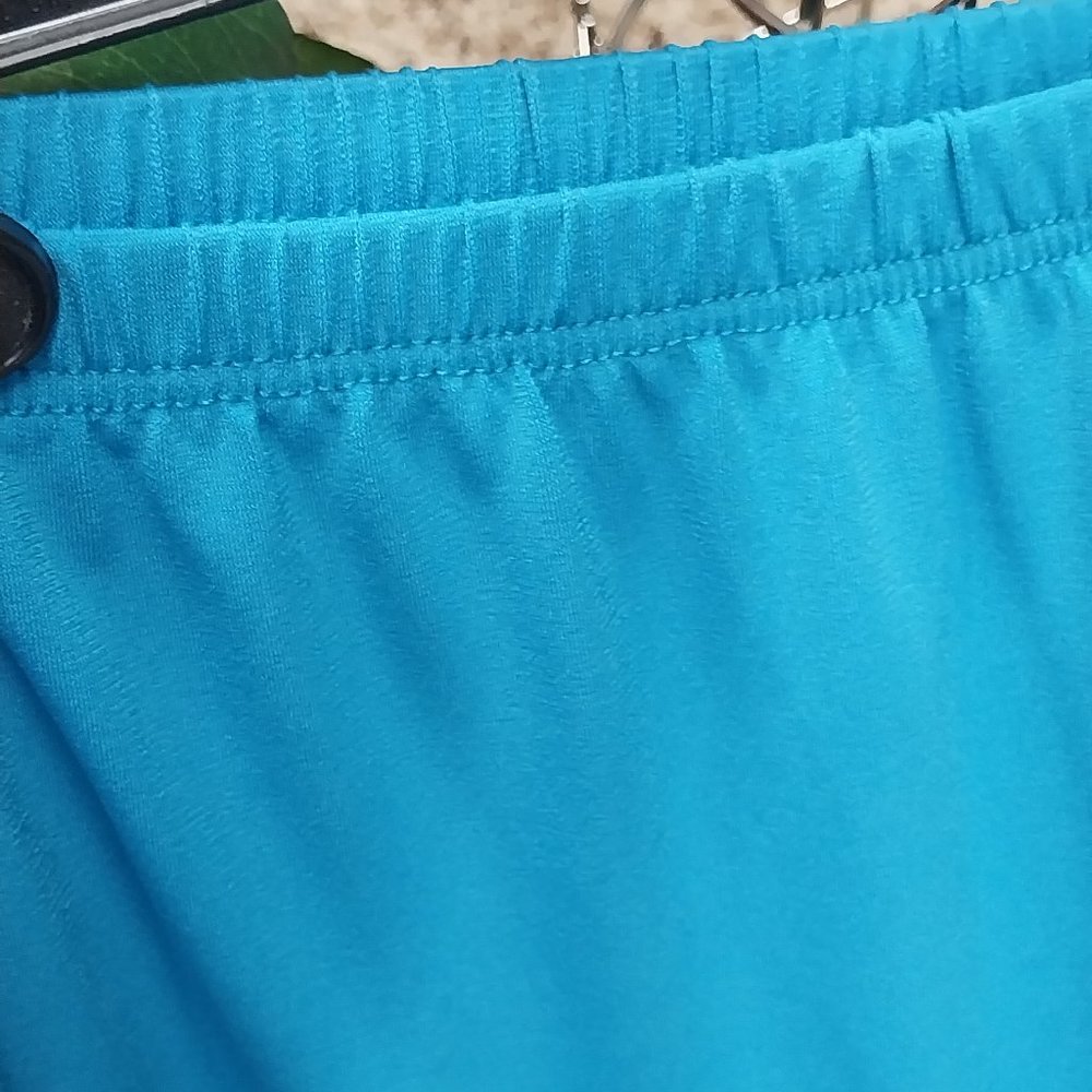 2957 Size Large Sunny Leigh Two Piece Teal Green Embellished Stretch Fabric Set - Picture 9 of 12
